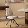 Scaun dining rotativ Gira, metal, textil chenille, bej, H.88 cm, 214259A