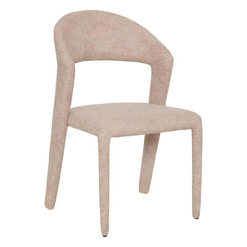 Scaun dining Almee, metal, textil, bej, H.88 cm, 214262A