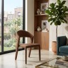 Scaun dining Almee, metal, textil, ambra, H.88 cm, 214262B