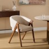 Scaun dining Amza, lemn de cauciuc, textil chenille, ivoar, H.79 cm, 214263B