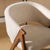 Scaun dining Amza, lemn de cauciuc, textil chenille, ivoar, H.79 cm, 214263B