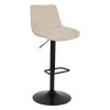 Scaun bar ajustabil Cirea, metal, textil, crem, H.105 cm, 214264A