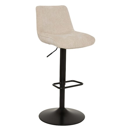 Scaun bar ajustabil Cirea, metal, textil, crem, H.105 cm, 214264A 