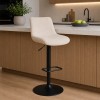 Scaun bar ajustabil Cirea, metal, textil, crem, H.105 cm, 214264A