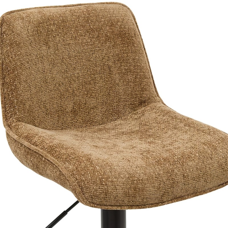 Scaun bar ajustabil Cirea, metal, textil chenille, bronz, H.105 cm, 214264B