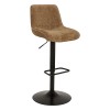 Scaun bar ajustabil Cirea, metal, textil chenille, bronz, H.105 cm, 214264B