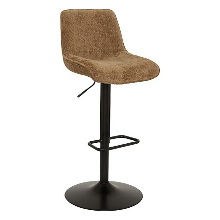 Scaun bar ajustabil Cirea, metal, textil chenille, bronz, H.105 cm, 214264B 