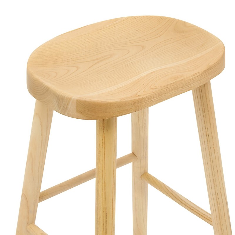 Scaun bar Senka, lemn de ulm, bej, H.71 cm, 214265