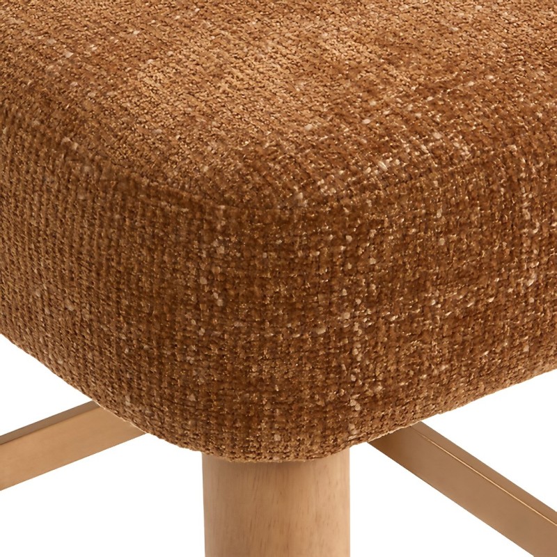 Scaun bar Noali, lemn, textil chenille, ambra, H.104 cm, 214266C