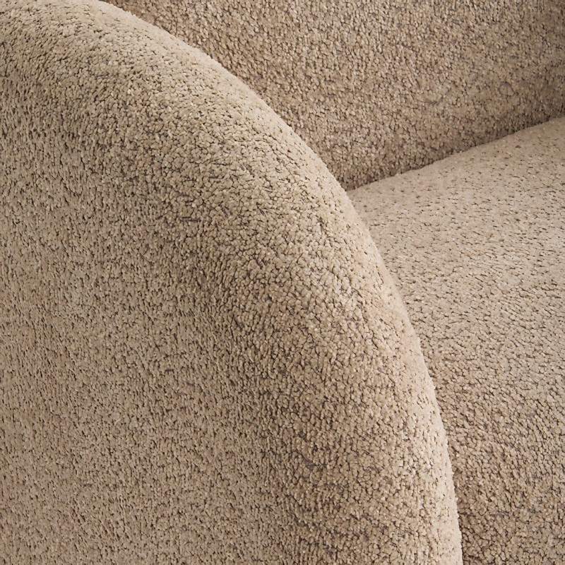 Fotoliu Fiva, placaj, textil boucle, bej, H.78 cm, 214270A