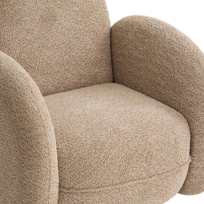 Fotoliu Fiva, placaj, textil boucle, bej, H.78 cm, 214270A