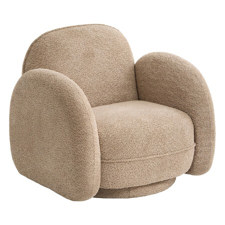 Fotoliu Fiva, placaj, textil boucle, bej, H.78 cm, 214270A 