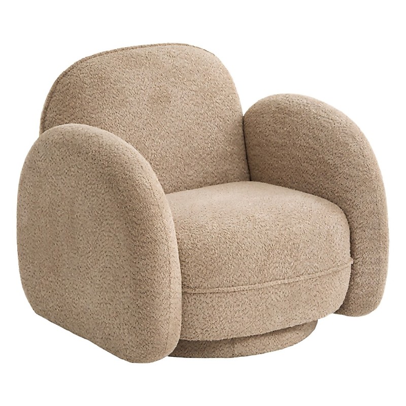 Fotoliu Fiva, placaj, textil boucle, bej, H.78 cm, 214270A