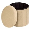 Taburet pliabil Fink, MDF, textil boucle, bej, D.38 cm, 214273B