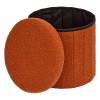 Taburet pliabil Fink, MDF, textil boucle, ambra, D.38 cm, 214273C