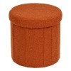 Taburet pliabil Fink, MDF, textil boucle, ambra, D.38 cm, 214273C