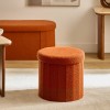 Taburet pliabil Fink, MDF, textil boucle, ambra, D.38 cm, 214273C