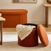 Taburet pliabil Fink, MDF, textil boucle, ambra, D.38 cm, 214273C