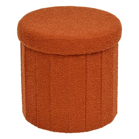 Taburet pliabil Fink, MDF, textil boucle, ambra, D.38 cm, 214273C 