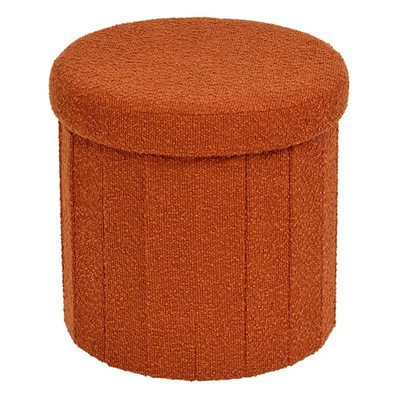 Taburet pliabil Fink, MDF, textil boucle, ambra, D.38 cm, 214273C