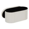 Bancheta pliabila Fink, MDF, textil boucle, alb, L.76 cm, 214274A