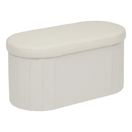 Bancheta pliabila Fink, MDF, textil boucle, alb, L.76 cm, 214274A 