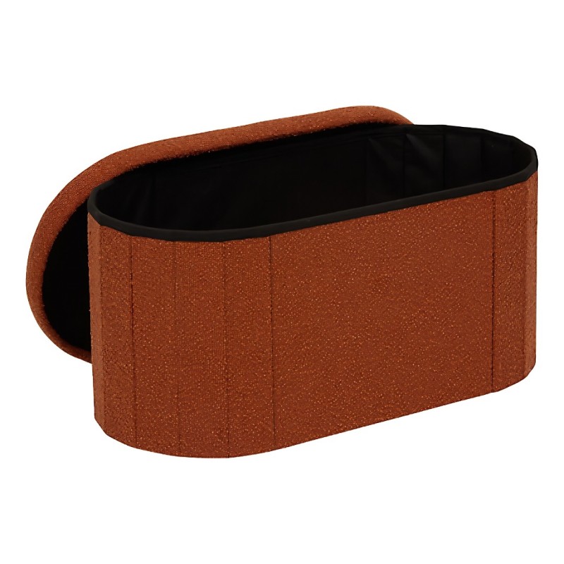 Bancheta pliabila Fink, MDF, textil boucle, ambra, L.76 cm, 214274C