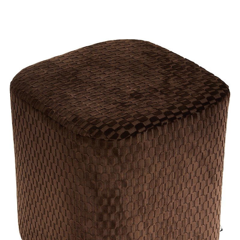 Taburet Selia, lemn de plop, catifea, maro tonka, D.35 cm, 214275C