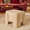 Taburet Mizar, placaj, textil chenille, ivoar, L.46 cm, 214276A