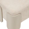 Taburet Mizar, placaj, textil chenille, ivoar, L.46 cm, 214276A