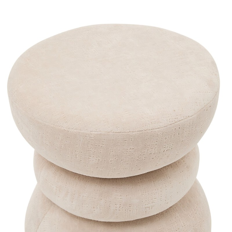 Taburet Ritem, MDF, textil, ivoar, D.36 cm, 214278A