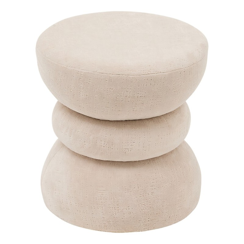 Taburet Ritem, MDF, textil, ivoar, D.36 cm, 214278A