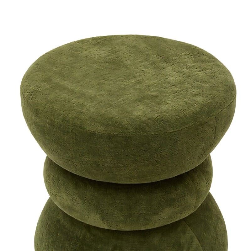 Taburet Ritem, MDF, textil, verde khaki, D.36 cm, 214278C