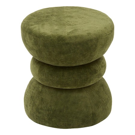 Taburet Ritem, MDF, textil, verde khaki, D.36 cm, 214278C 