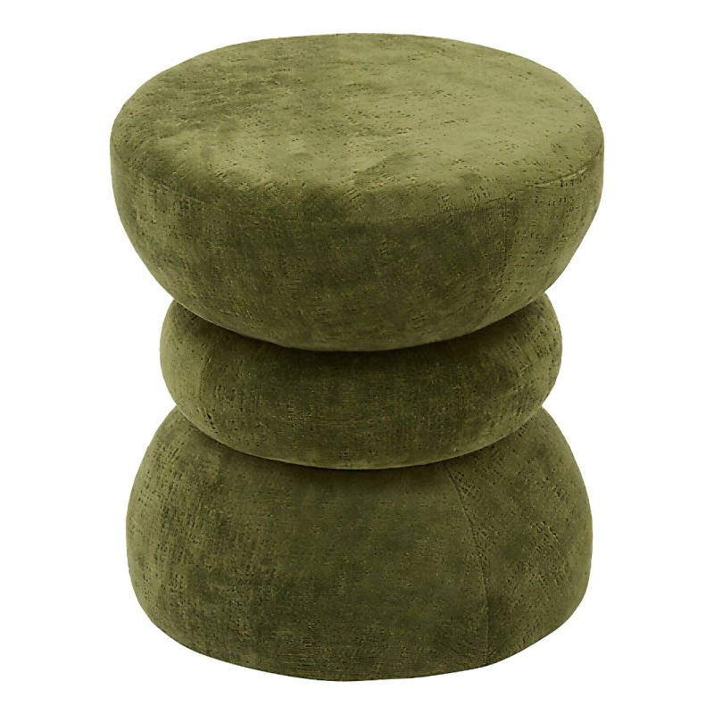 Taburet Ritem, MDF, textil, verde khaki, D.36 cm, 214278C