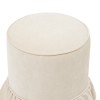 Taburet Fiora, spuma, textil chenille, ivoar, D.35 cm, 214282A