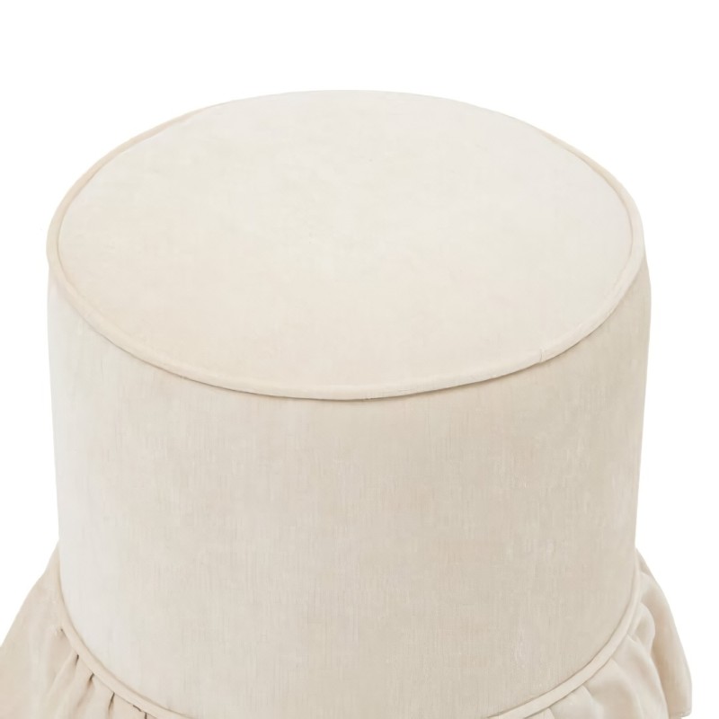 Taburet Fiora, spuma, textil chenille, ivoar, D.35 cm, 214282A