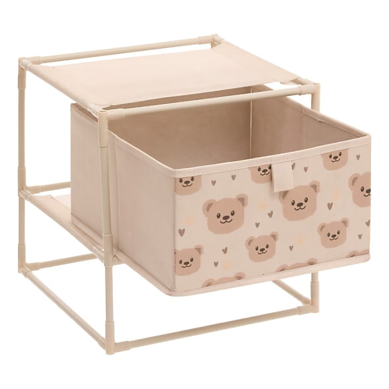 Cutie depozitare copii Orso, metal, polipropilena, carton, bej, H.31 cm, 214403