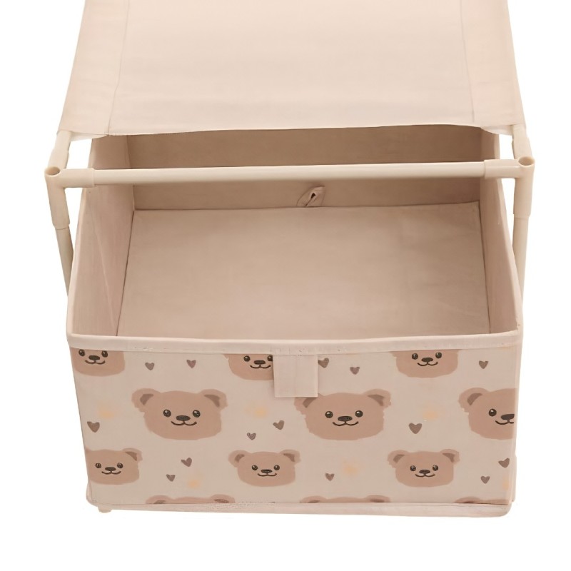 Cutie depozitare copii Orso, metal, polipropilena, carton, bej, H.31 cm, 214403