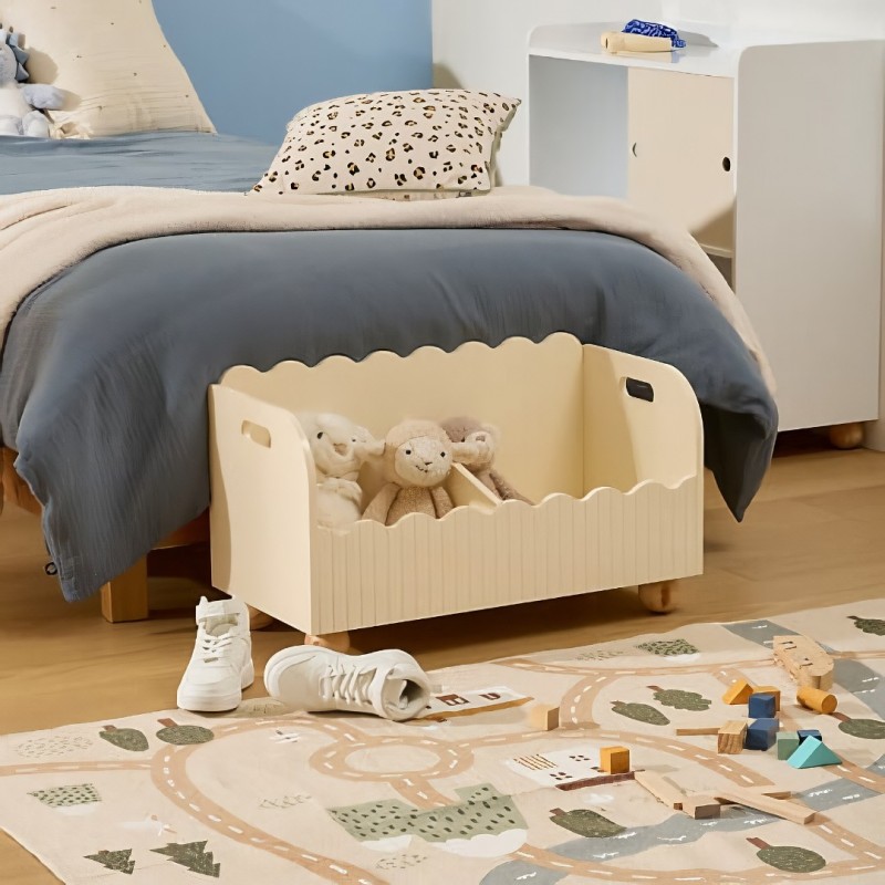 Cutie depozitare copii Bouli, 2 compartimente, MDF, bej, L.60 cm, 214486A