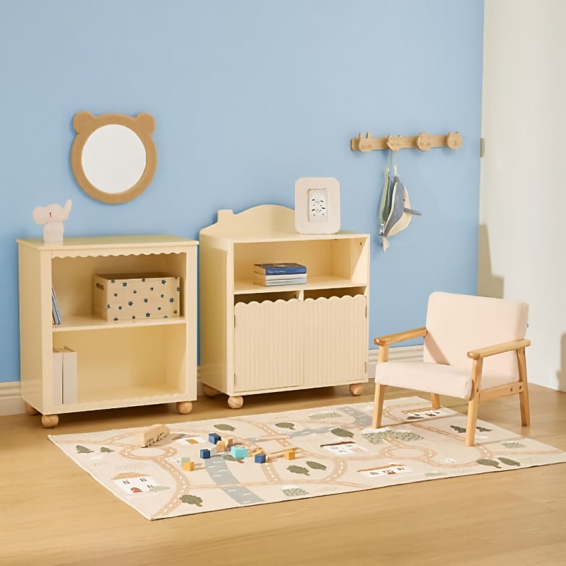 Biblioteca copii Bouli, MDF, bej, H.75 cm, 214487A