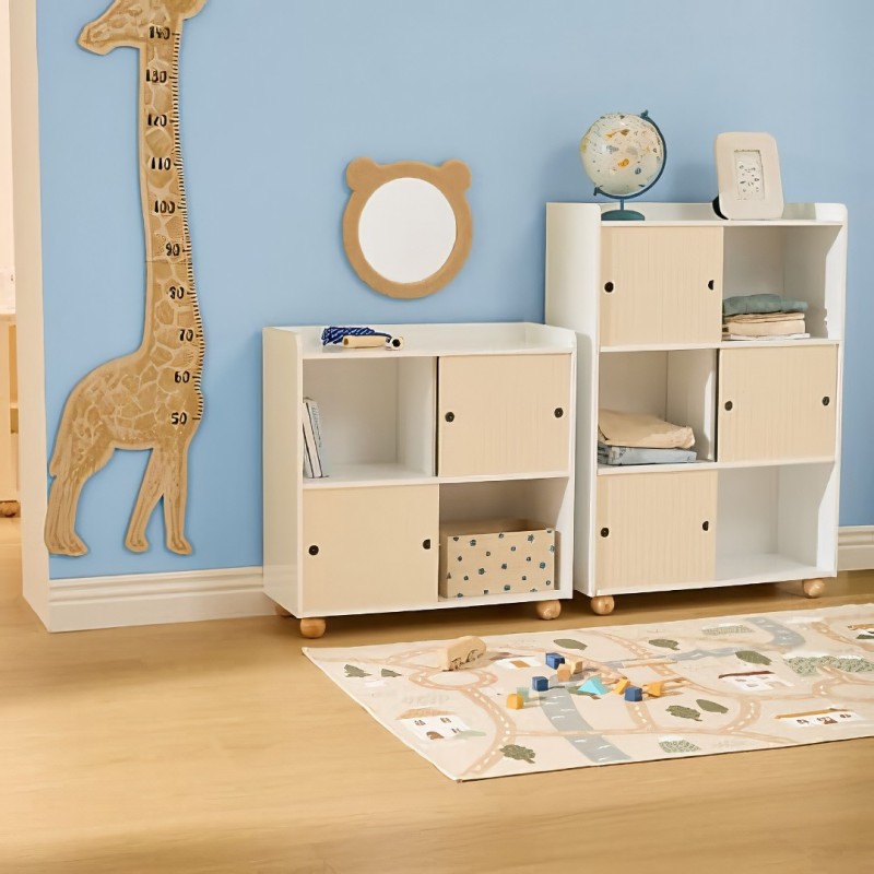 Dulap pentru copii Bouli, MDF, alb/bej, H.71 cm, 214490