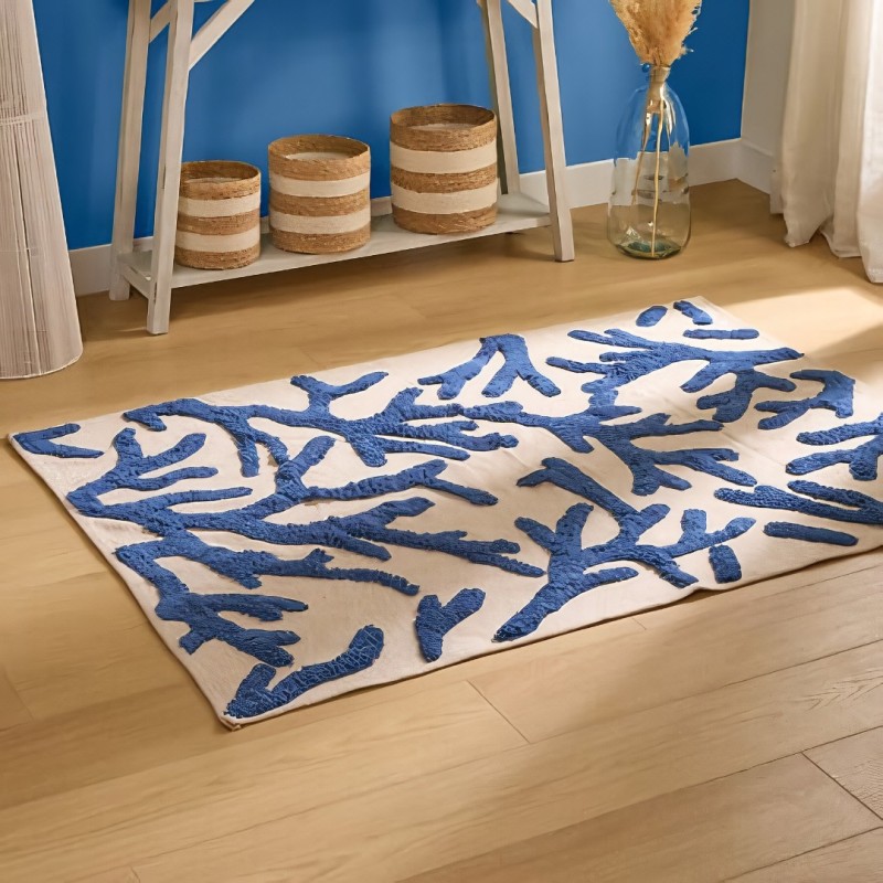 Covor Oceania, bumbac, bleu, 120X170 cm, 215463A