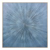 Tablou canvas Stan, MDF, bleu, folie argintie, 78x78 cm, 215556