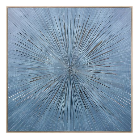 Tablou canvas Stan, MDF, bleu, folie argintie, 78x78 cm, 215556