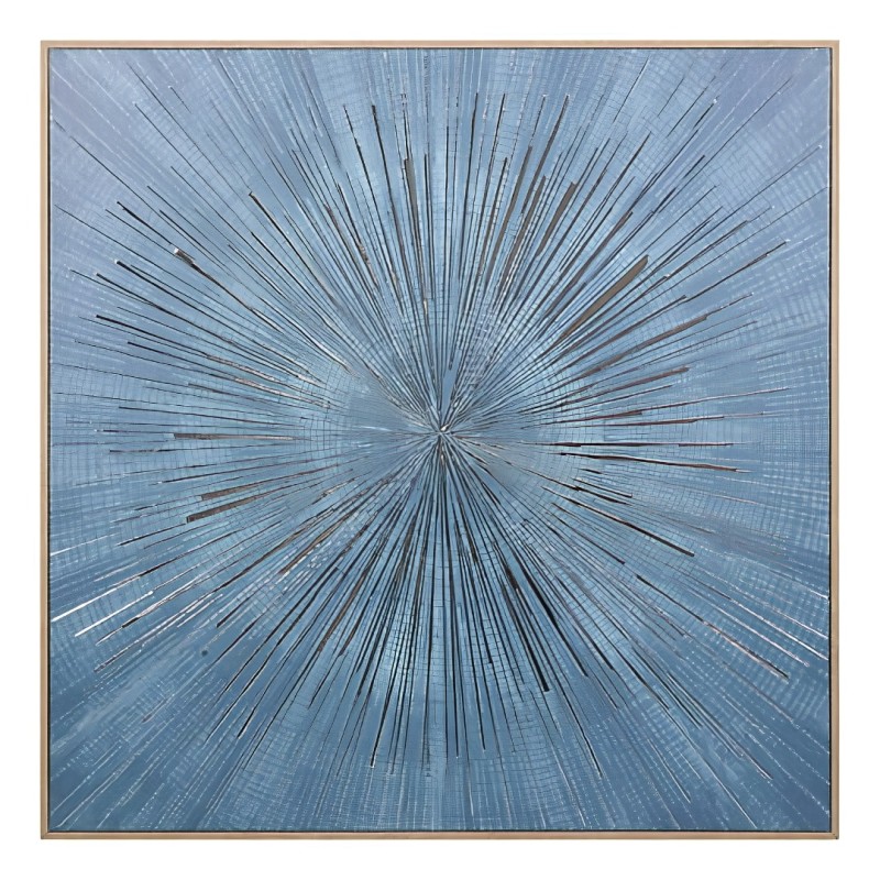 Tablou canvas Stan, MDF, bleu, folie argintie, 78x78 cm, 215556