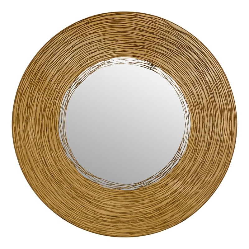 Oglinda Martin, metal, sticla, bronz/auriu, D.90 cm, 215578