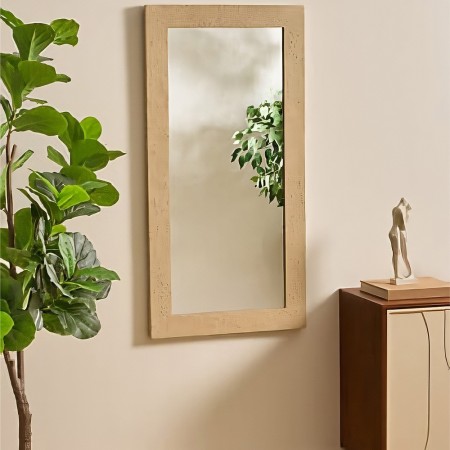 Oglinda de perete Anaya, rama MDF aspect travertin, H.120 cm, 215580