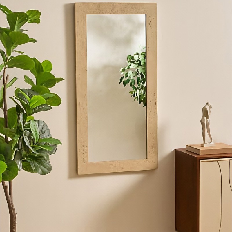 Oglinda de perete Anaya, rama MDF aspect travertin, H.120 cm, 215580