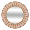 Oglinda Zelie, MDF, bambus, sticla, maro, D.91 cm, 215581
